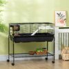 Pawhut - Two-Story Small Animal Cage Removable From Stand, Guinea Pig Cage, Hedgehog Cage, Chinchilla Cage, Ferret, With Shelf & Wheels, Pet Habitat - Black - Image 8