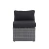 5 Pieces Rattan Sectional Outdoor Furniture Cushioned U Sof Set With 2 Pillow - Gray / Black - Image 10