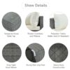 8 Pieces Outdoor Patio Furniture Sets, Garden Conversation Wicker Sofa Set, Single Sofa Combinable - Beiges / Gray - Image 11