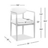 Artemis - Mixed Material Upholstered Dining Arm Chair - Warm White - Image 8