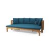Outdoor Daybed With X-Shaped Panel Backrest And Armrests - Teak - Image 5