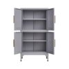 Metal Kitchen Storage Cabinet, Kitchen Pantry Storage Cabinet With Doors And Shelves, Storage Cabinet With Adjustable Leveling Foot For Kitchen, Living Room And Dining Room - Gray - Image 16