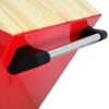 9 Drawer Multifunctional Steel Tool Cart With Wheels And Wooden Top - Red - Image 11