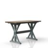X Based Counter Height Casual Dining Table - Aqua Blue - Image 2
