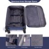 5 Piece Set (18/23/27/Travelbag /Toiletry Bag), Softshell Suitcase Spinner Wheels Terylene Polyester Luggage Sets Carry On Suitcase Luggage Lightweight Durable Suitcase - Blue - Image 18