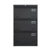 Filing Cabinet Lateral File Cabinet 3 Drawer, Blcak Locking Metal File Cabinets Three Drawer, Office Filing Cabinet With Lock Drawers For Home Office - Black - Image 7