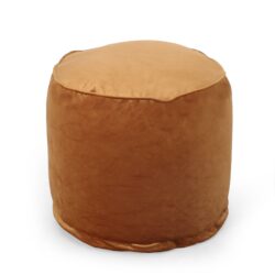 Shimon - Cylinder Pouf Ottoman Floor Cushion - Apricot