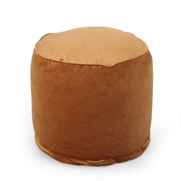 Shimon - Cylinder Pouf Ottoman Floor Cushion - Apricot