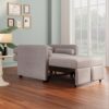 3 In 1 Convertible Sleeper Chair With Adjustable Backrest, Lounger Chair Turns Into Bed, Single Bed For Living Room, Linen - Tan - Image 4