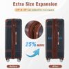 Hardshell Luggage Sets 3 Pieces 20" / 24" Luggages And Cosmetic Case Spinner Suitcase With Tsa Lock Lightweight - Black - Image 6
