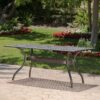 Enchantia - Outdoor Rectangular Dining Table With Weave Tabletop And Flared Legs - Copper - Image 2
