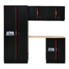 Steel Filing Cabinet With Compartments For Office Use, Storage, File Storage, Archives, And High And Low Cabinets - Black / Red - Image 6