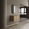 Modern 30" Wall Mounted Bathroom Vanity With Soft Closing Doors, Excluding Sink - Oak - Image 5