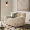 Summit - Faux Sheepskin Overstuffed Arm Chair - Cream Beige - Image 7