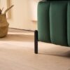 Wide Upholstered Velvet Storage Soft Bench Footstool Ottoman End Of Bed With Metal Legs, Foot Rest For Living Room, Entryway And Bedroom - Green - Image 7