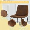 (Set of 2) Retro Bar Chairs, Comfortable Stools Suitable For Industrial And Vintage Style Settings - Brown - Image 8