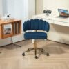 Modern Home Office Desk Chair With Adjustable Height And Swivel Wheels - Navy - Image 4