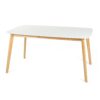 Dining Table With Splayed Rubberwood Legs & Faux Wood Tabletop, Mid Century Modern - White Oak - Image 7