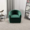 Elise - Mid-Century Modern Swivel Chair - Dark Green - Image 10