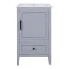 20" Bathroom Vanity With Sink, Bathroom Cabinet With A Door, Door Shelf Storage And Adiustable Foot Pads, A Drawer - Gray - Image 10