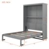 Full Size Murphy Wall Bed & Shelves - Gray - Image 12