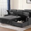 Kaden - Sleeper Sectional Sofa Chaise With Storage Arms And Cupholder - Gray - Image 9