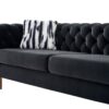 Chesterfield - Modern Tufted Velvet Living Room Sofa, 84.25''W Couch - Black - Image 3
