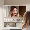Aluminium Medicine Cabinet Mirror, With 3 Colors LED Light And Defogging Function - Khaki - Image 8