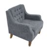 Accent Chair, Living Room Chair, Footrest Chair Set With Vintage Brass Studs, Button Tufted Upholstered Armchair For Living Room, Comfy Reading Chair For Bedroom, Reception Room - Gray - Image 15