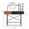 Makeup Vanity Desk With 3-Mode Lighted Mirror & Wireless Charging Station, Vanity Table With Drawer & 3 Open Shelves For Ample Storage Space, Dressing Table For Bedroom - Black - Image 9