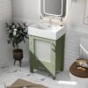 Bathroom Vanity With Ceramic Sink And Ample Storage, Ideal For Small Bathrooms - Green - Image 7