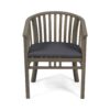 Outdoor Wooden Dining Chairs With Cushions, (Set of 2) - Dark Gray / Gray - Image 6