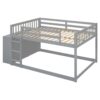 Full Over Full Bunk Bed With 4 Drawers And 3 Shelves - Gray - Image 3