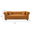 Retro Medieval Style Sofa With Roll Arms And Throw Pillows - Orange - Image 3