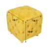 Modern Velvet Upholstered Ottoman, Exquisite Small End Table, Soft Foot Stool, Dressing Makeup Chair, Comfortable Seat For Living Room, Bedroom, Entrance - Yellow - Image 3