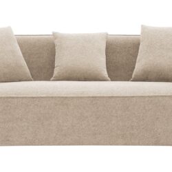 Keith - Chenille Sofa With 3 Matching Color Toss Pillows - Beige