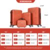4 Piece Lightweight Suitcase, 14" Makeup Box, Aircraft Wheels (14/20/24/28) - Dark Orange - Image 3
