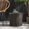 Barrel Side Table With Handcrafted Details - Brown - Image 2