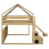 Full Size Loft Bed House Shaped Frame With Tent - Natural / Beige - Image 8