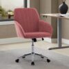 Adjustable Office Chair Ergonomic Swivel Chair - Rose Red - Image 2