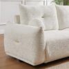 Lamb's Wool 2 Seater Cushion Sofa Comfortable Sofa For Living Room Bedroom And Other Casual Spaces Lamb's Wool Sofa With 2 Cushions And 2 Ball Pillows - White - Image 10