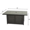 Aluminum Rectangle Fire Table With Fire Glass And Cover - Antique Bronze - Image 4