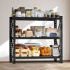 3 Tier Industrial Shelving Rack, Heavy Duty Steel Shelving Unit Adjustable - Black - Image 5