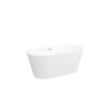 Freestanding Bathtub, Modern & Contemporary Design, Soaking Tub With Toe-Tap Drain In Chrome And Classic Slotted Overflow - Glossy White - Image 8