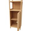 Bamboo Storage Tall Slim Cabinet With Shutter Door And 3 Tier Shelves For Living Room, Kitchen, Bathroom - Natural / Natural Multi / Natural Wood - Image 6