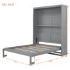 Queen Size Murphy Wall Bed With Shelves, Space Saving And Construction - Gray - Image 12