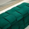 Upholstered Fabric Storage Ottoman Bench With Safety Hinge For Living Room & Bedroom - Green - Image 13