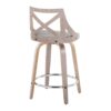 Charlotte - Farmhouse Fixed Height Counter Stool & Swivel With Round Footrest (Set of 2) - Light Gray - Image 4