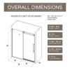 Frameless Shower Door Single Sliding, Clear Tempered Glass Shower Door With Zinc Roller Rail System, Stainless Steel Handle - Black - Image 3