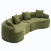 4 Seater Sofa With Chenille Fabric, 30D, 60 Hardness Full Sponge, 4 Pillow For Living Room, Home Furniture Sleeper Sectional Sofa For Apartment - Green - Image 9